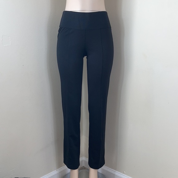 Black High Waist Tummy Control Pull On Work Pant - Picture 3 of 14